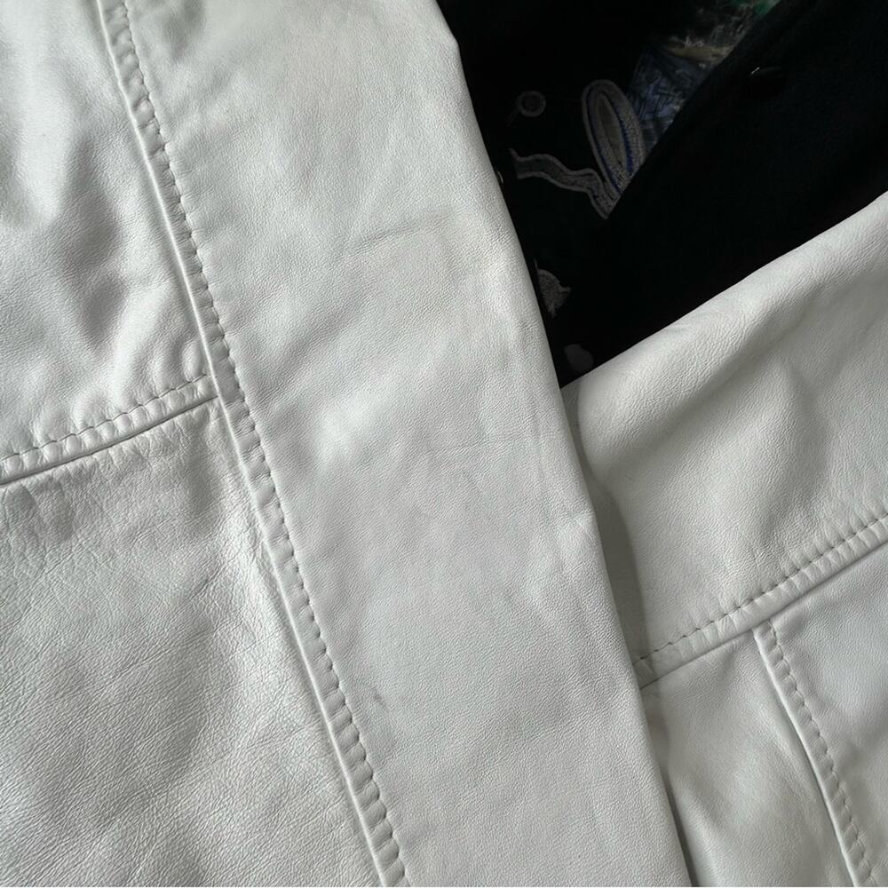 Labatt's Blue Colin James Vintage Cactus Jack Leather Wool Tour Bomber Jacket - Picture 13 of 14